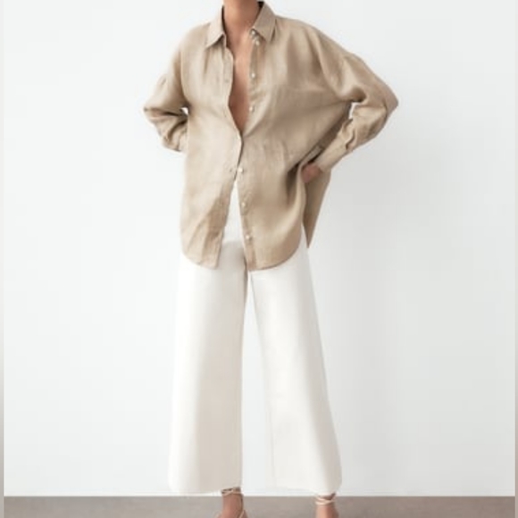 Zara Tops Zara Linen Shirt With Pockets Xl Poshmark